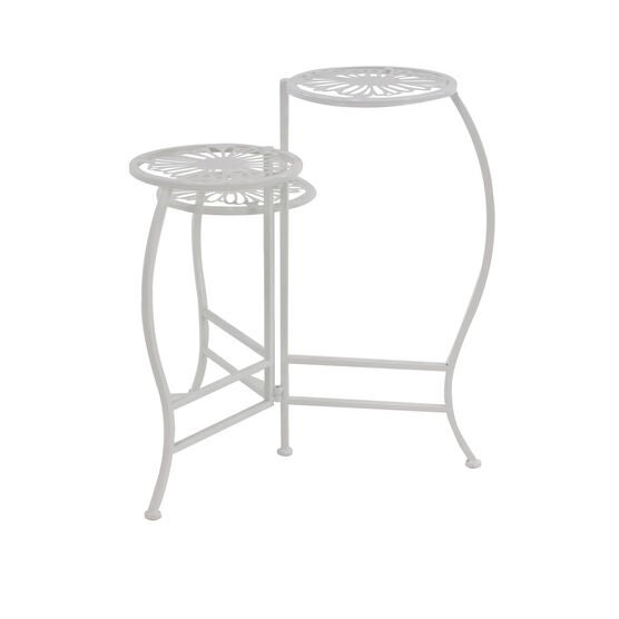 Set Of 3 White Metal Traditional Plantstand, , alternate image number null