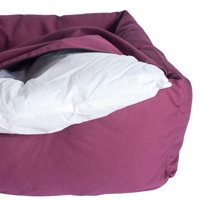 Bolstered Pet Dog Bed, Burgundy, Medium, , alternate image number null