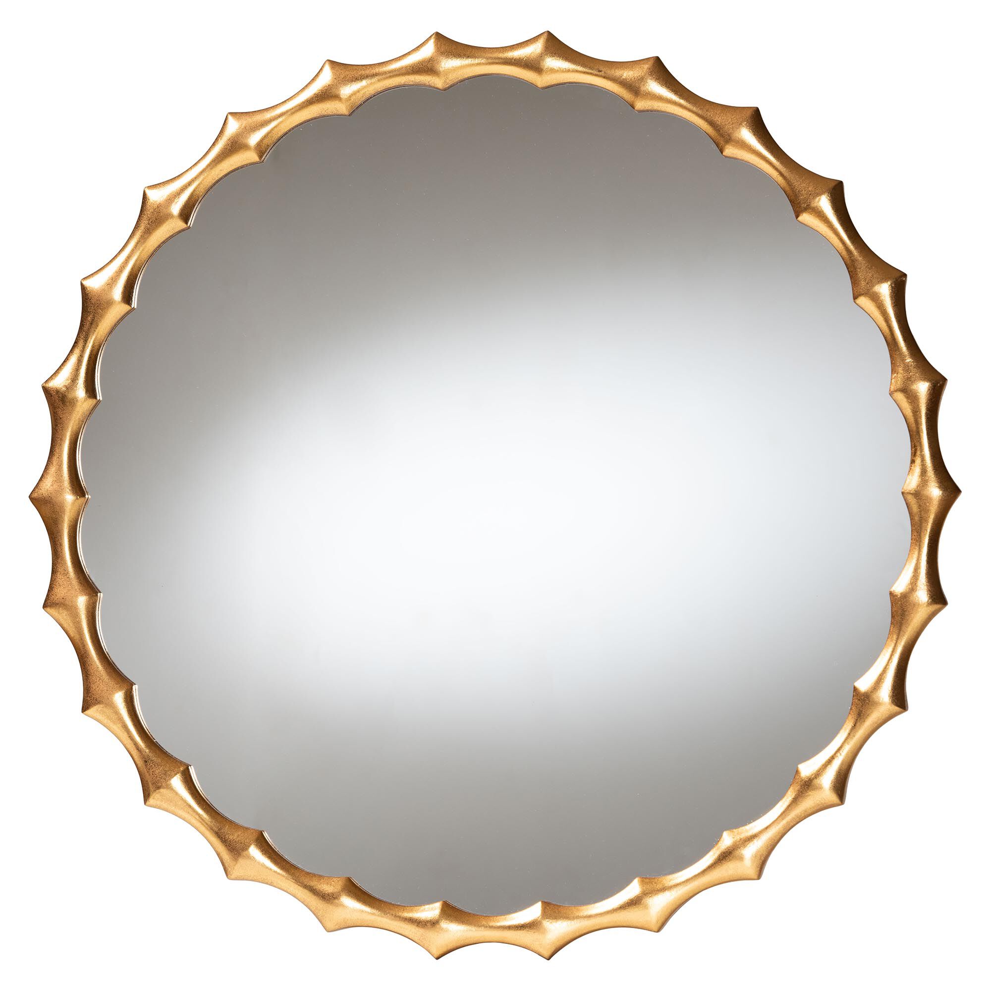 Everette Antique Goldleaf Bamboo-Border Accent Wall Mirror, GOLDEN, alternate image number 1
