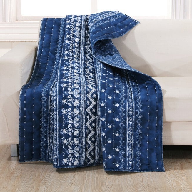 Embry Quilted Throw Blanket, INDIGO, hi-res image number null
