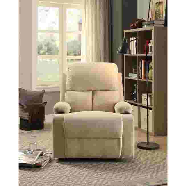 Beige recliner with back view