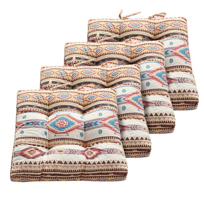 Phoenix Triple-Layered Chair Pad 4 Piece Set, TAN, hi-res image number null
