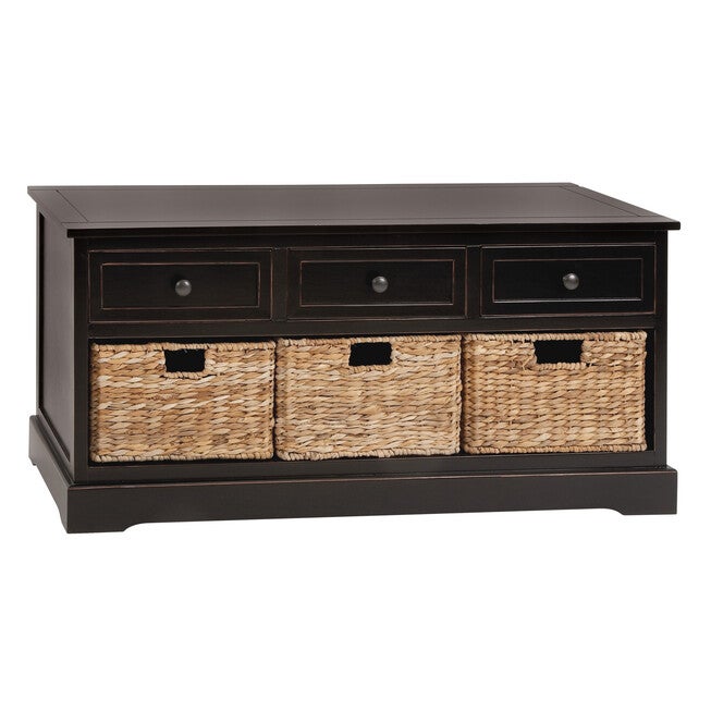 Dark Brown Farmhouse Wood Storage Unit, 20 x 42, BLACK, hi-res image number null