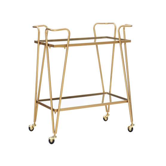 Gold Mid-Century Bar Cart, GOLD, hi-res image number null