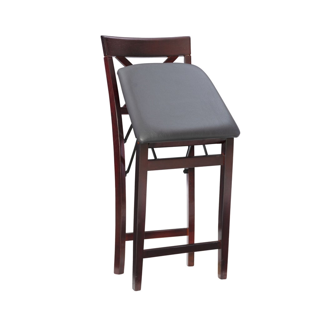 Triena X back folding counter bar stool top-side view with gray seat