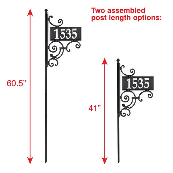 Nite Bright Ironwork Reflective Address Post Sign, , alternate image number null