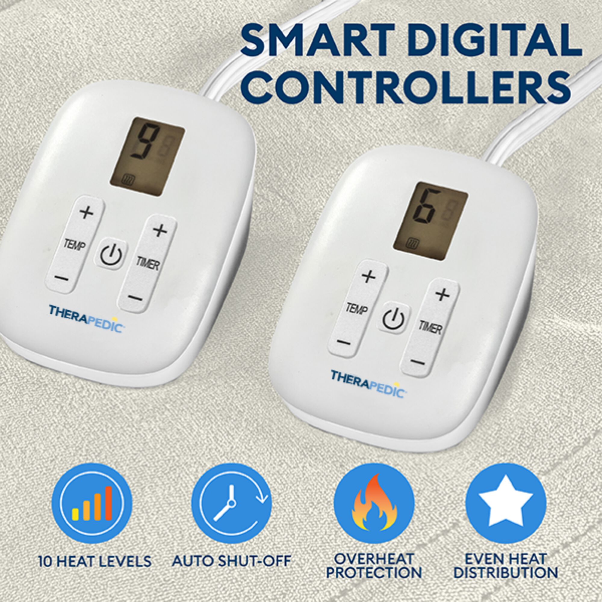 100 inches x 90 inches Ivory King Heated Blanket, IVORY, alternate image number 3