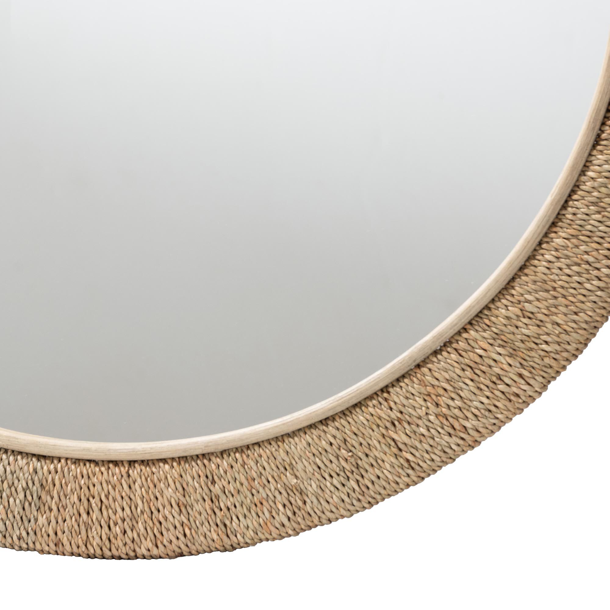 Geralyn Japandi Natural Seagrass Round Wall Mirror, NATURAL, alternate image number 2