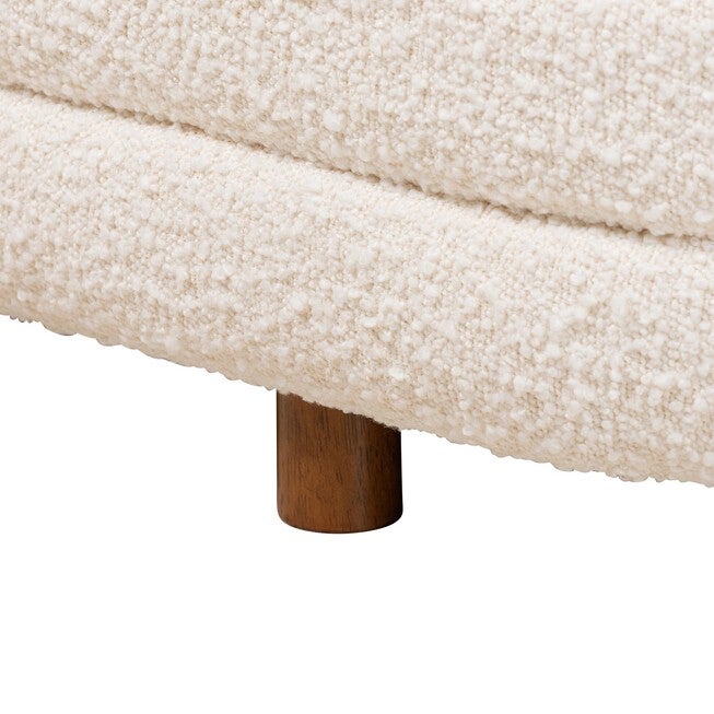 Betiana Modern Japandi Cream Boucle Fabric And Walnut Brown Finished Wood Storage Bench, , alternate image number null