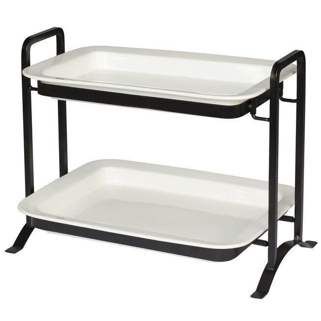 Castle Rock Two Tier Server, WHITE BLACK, hi-res image number 0