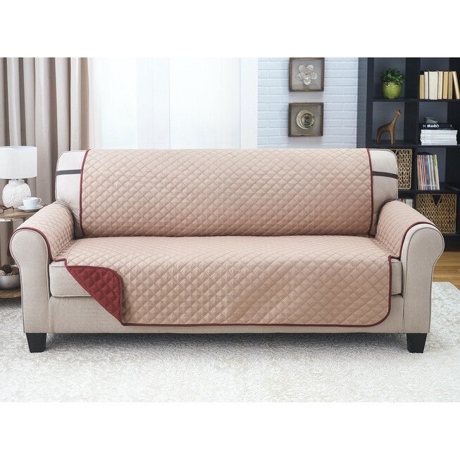 Solid Reversible Quilted Sofa Furniture Protector, , alternate image number null
