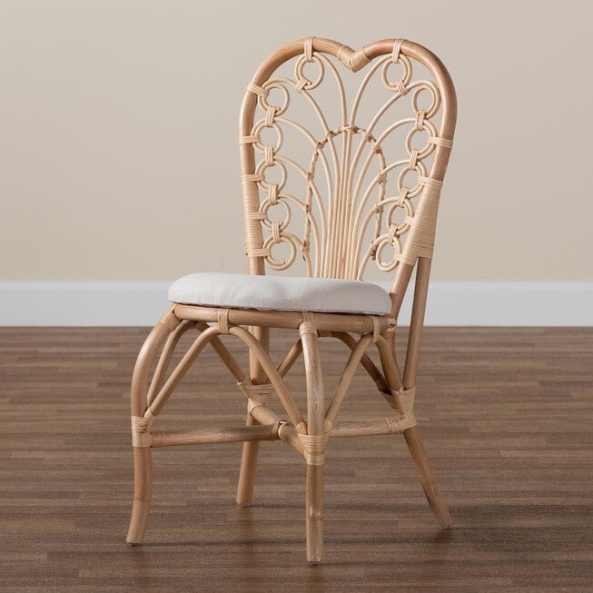 Jerica Modern Bohemian Natural Brown Rattan Dining Chair, , alternate image number null