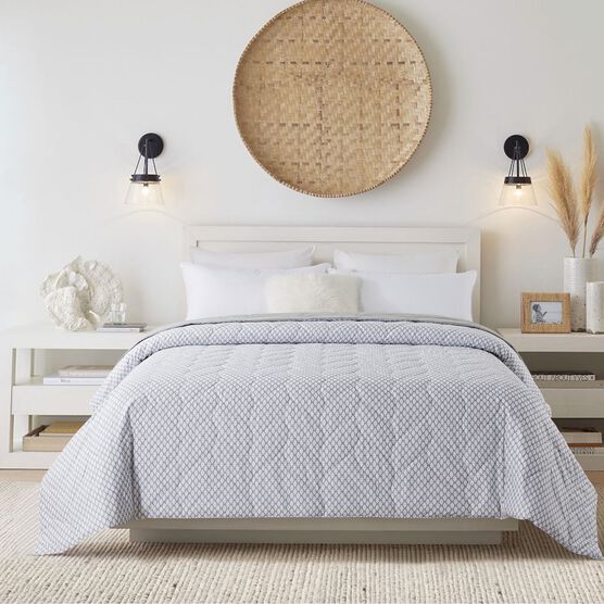 Antimicrobial Cotton Reversible Down Alternative Blanket Blankets, WHITE, hi-res image number null