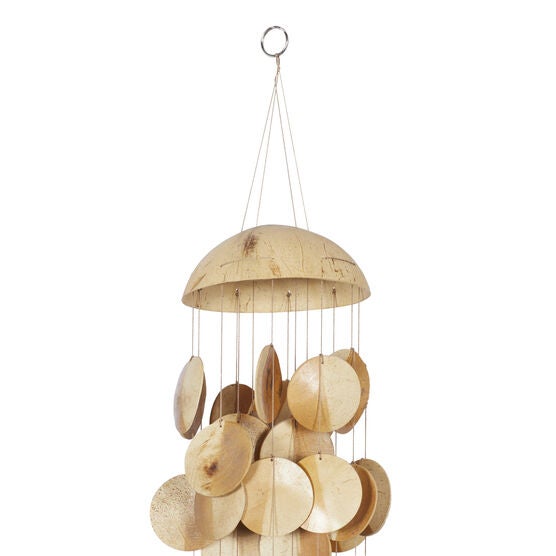 Gold Coconut Shells Coastal Windchime, , alternate image number null