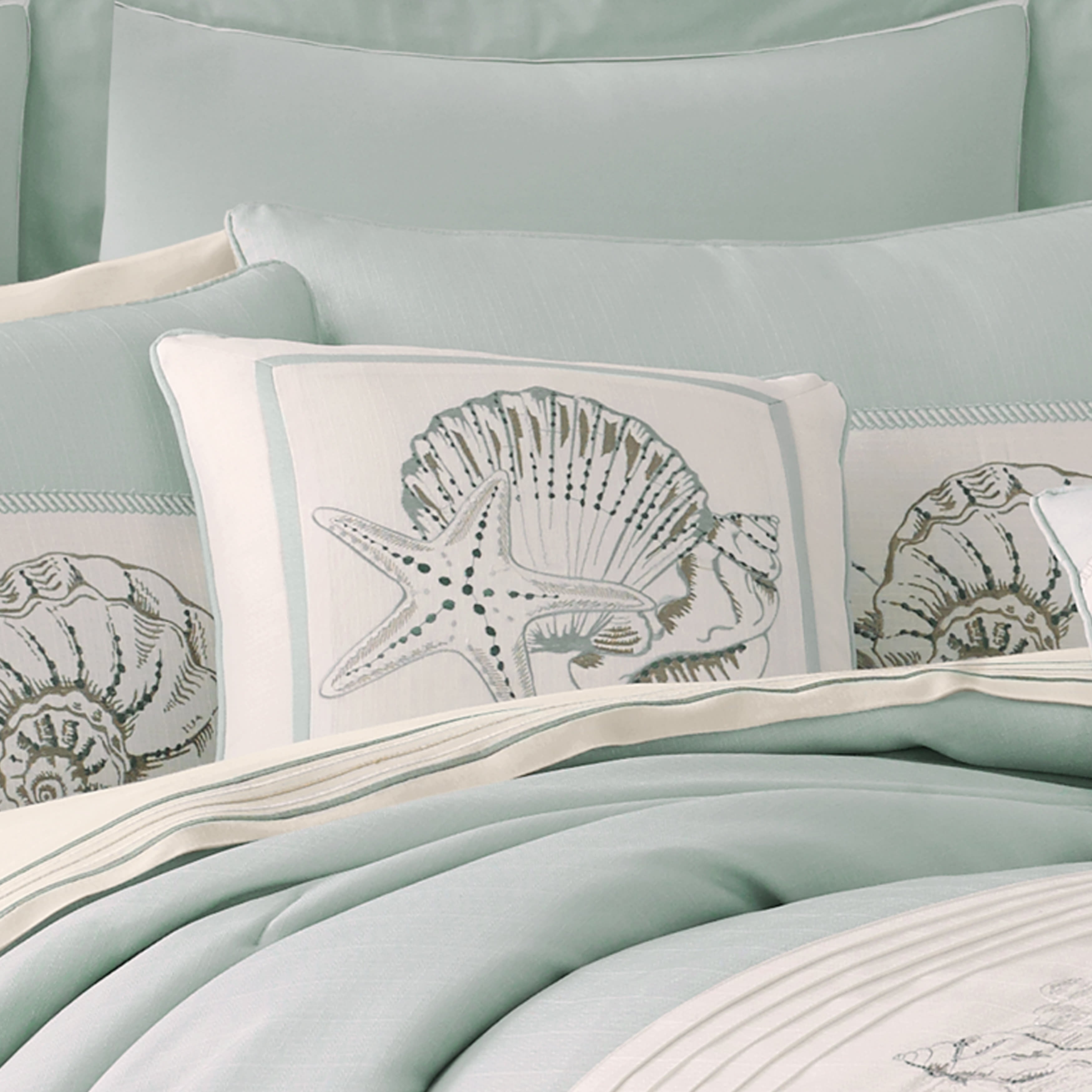 Water's Edge 16 Inch Square Decorative Throw Pillow, AQUA, alternate image number 1