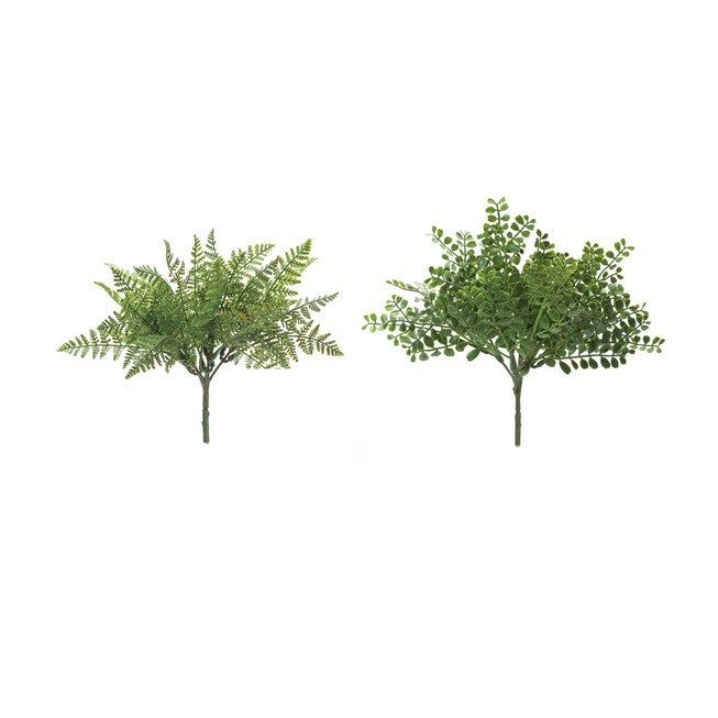 Fern Bush (Set Of 12) 8.75 inchesH Plastic, GREEN, hi-res image number null