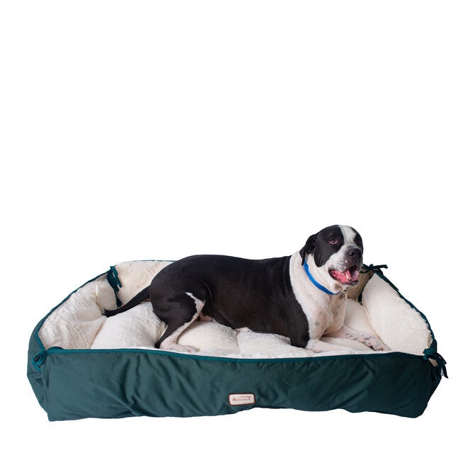 Pet Bed & Mat, Luxury soft Dog Cushion, Laurel Green/Ivory, X-Large, GREEN, hi-res image number 0