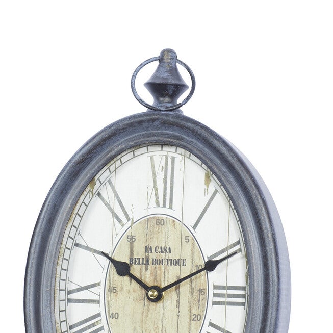 Set Of 2 Black Metal Vintage Wall Clock, , alternate image number 4