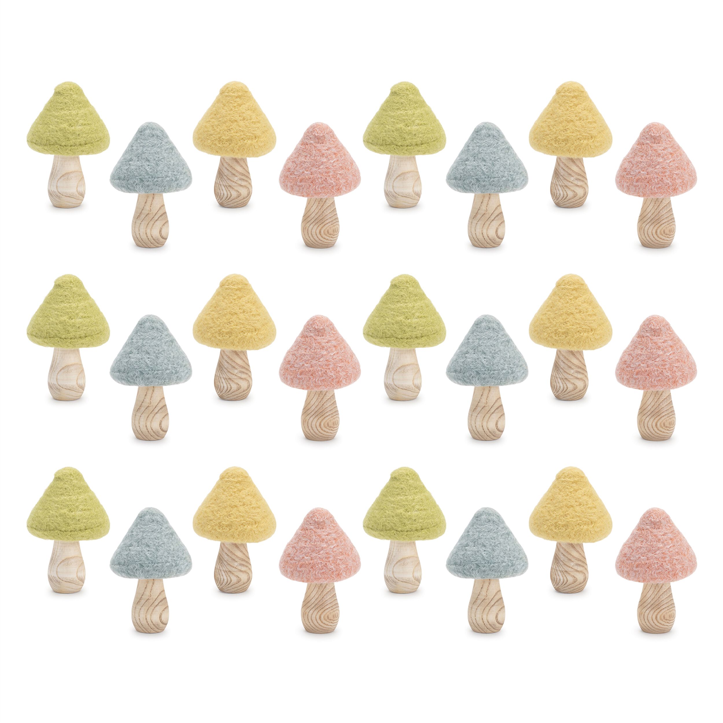 Felt Wood Mushroom Decor (Set of 24), MULTI, alternate image number 6