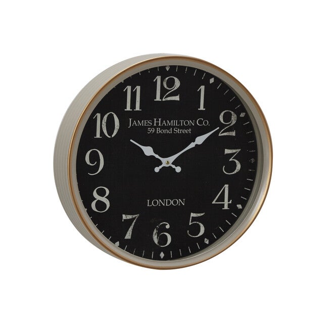 Black Traditional Metal Wall Clock, , alternate image number null