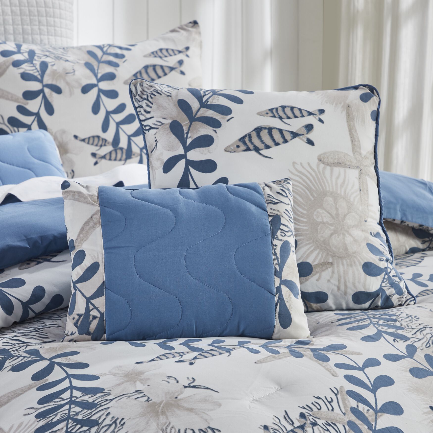 Caspian Collection 100% Microfiber Nautical 6 Piece Comforter Set, , alternate image number 6