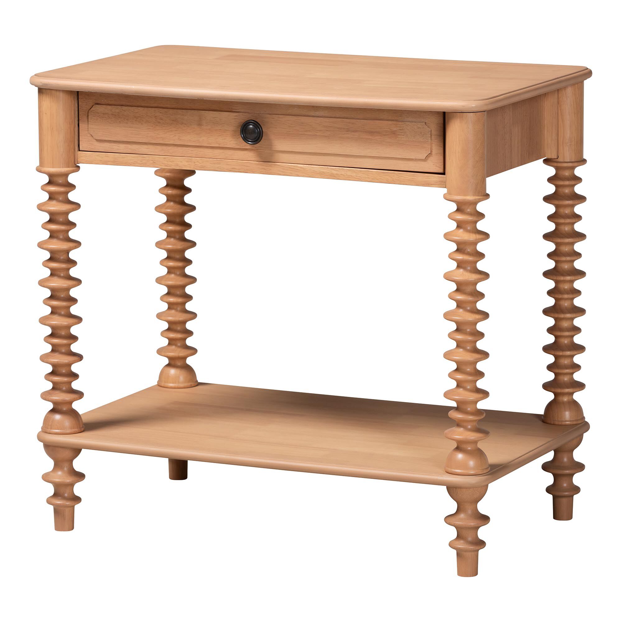 Neviah 1-Drawer Nightstand, BEECH BROWN, alternate image number 1