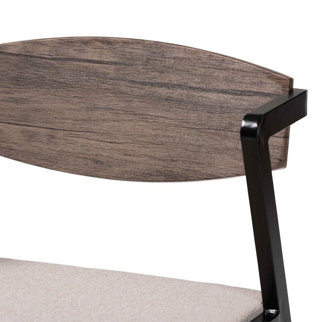 Revelin Industrial Fabric and Metal Dining Chair, BEIGE, alternate image number 6