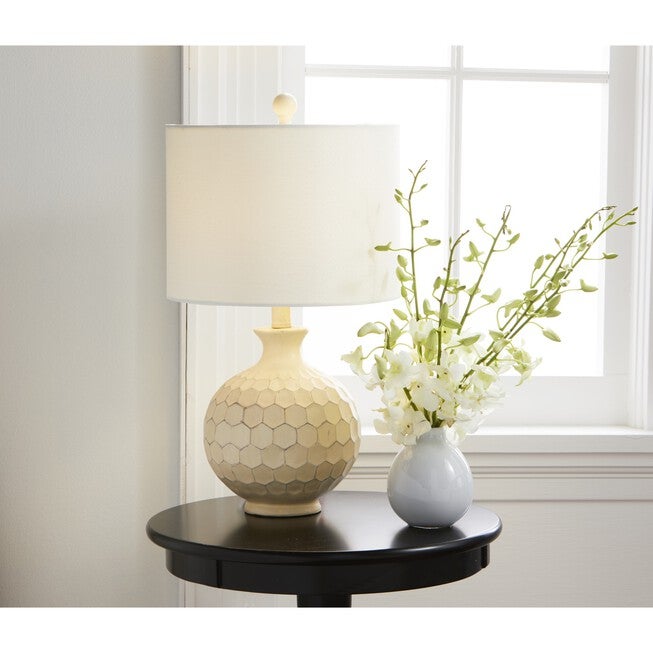 Antique Ivory Resin 21½" Table Lamp, IVORY, hi-res image number 0