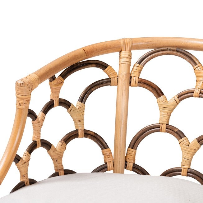 Aster Modern Bohemian Natural Brown Rattan Armchair, , alternate image number null