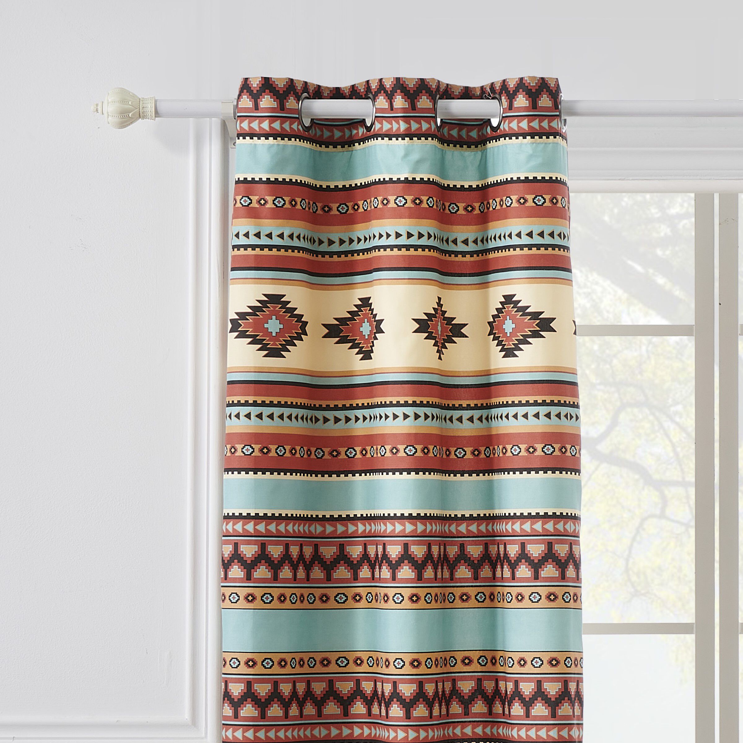 Greenland Home Fashions&trade; Red Rock Window Curtain Panels, Set of 2, CLAY, hi-res image number 0