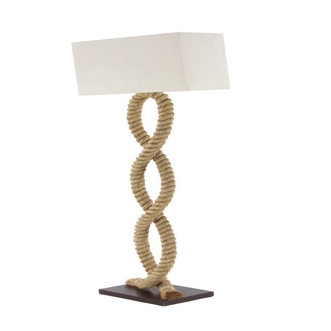 Brown Jute Rope And Iron Rustic Floor Lamp, , alternate image number 3