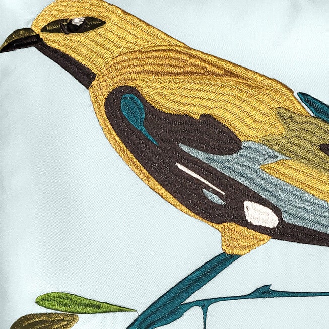 Edie @ Home Indoor/Outdoor Bold Embroidered Bird Decorative Throw Pillow 18X18, Leaf Multi, , alternate image number null