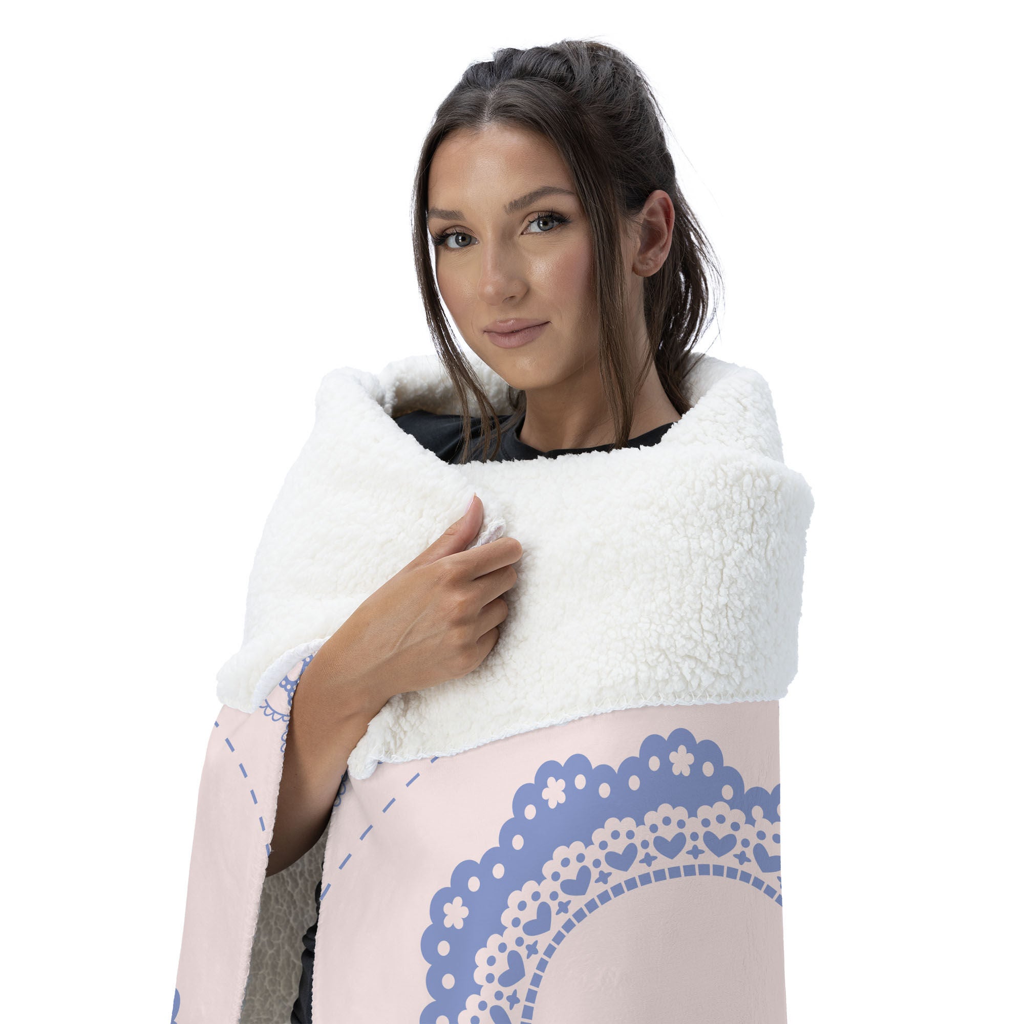 Valentine's Day Vintage Hearts Silk Touch Sherpa Throw Blanket 50x60 Inches, HEART THROW, alternate image number 2