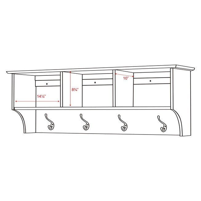 48" Wide Hanging Entryway Shelf, Drifted Gray, , alternate image number null