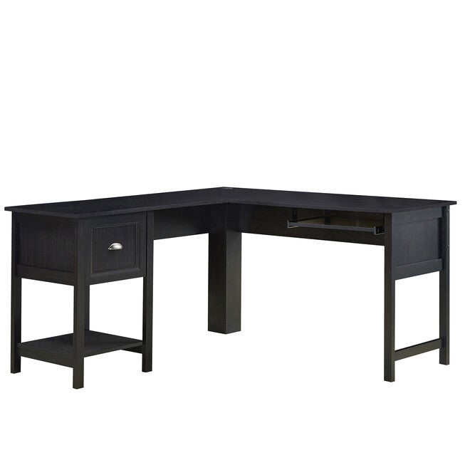 Saint Birch Ansel 56 Inches L-Desk With Keyborad Pullout Tray Writing Desk, ESPRESSO, hi-res image number null