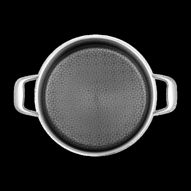 LIVWELL DiamondClad™ 5 Quart Hybrid Nonstick Stainless Steel Saute Pan and Lid, Dishwasher Safe, PFOA-free – Silver/Black, SILVER, alternate image number null