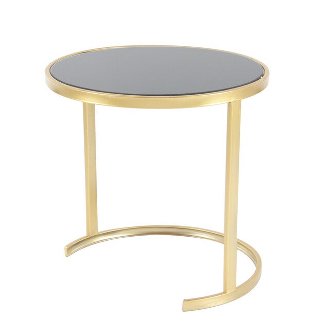 Set of 3 Gold Metal Traditional Accent Table, 21 inches, 19 inches, 17 inches, , alternate image number 2