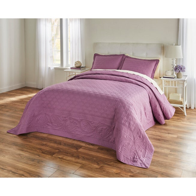 Baroque Pinsonic Bedspread Collection, DUSTY LAVENDER, hi-res image number 0