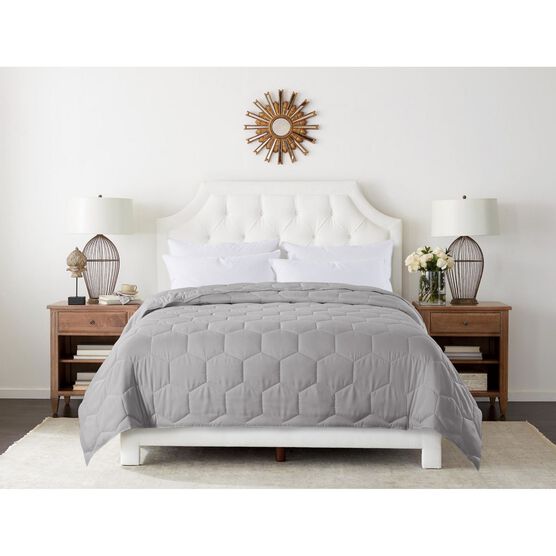 Honeycomb Down Alternative Blanket, Grey, GREY, hi-res image number null
