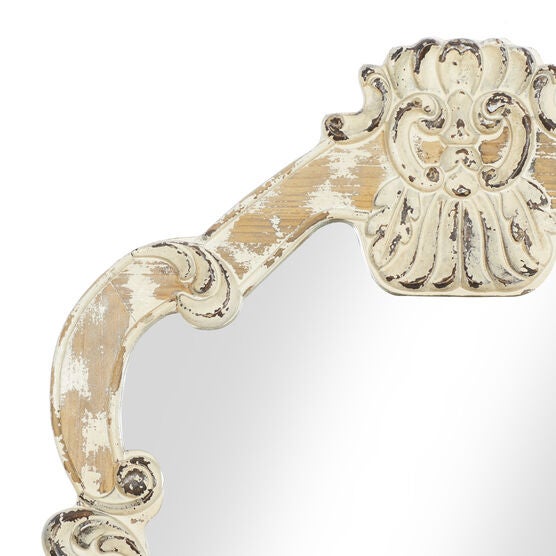 Cream Vintage Wood Wall Mirror, , alternate image number null
