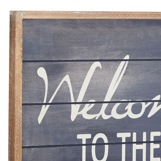 Coastal Blue Wood Welcome To The Beach Sign, , alternate image number null