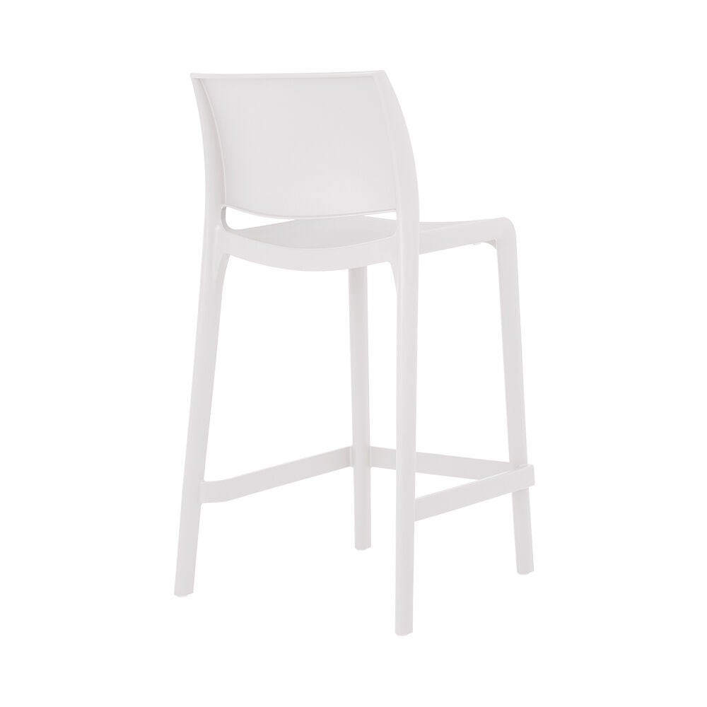Set of 2 Sensilla Outdoor Stackable Counter Stools, WHITE, alternate image number 3