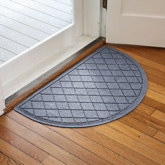 Aqua Shield® Argyle Half Oval Door Mat 24"x39", , on-hover image number null