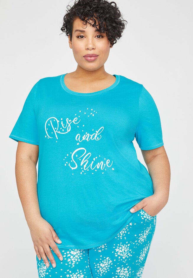 Cotton Sleep Tee, RISE AND SHINE, hi-res image number null