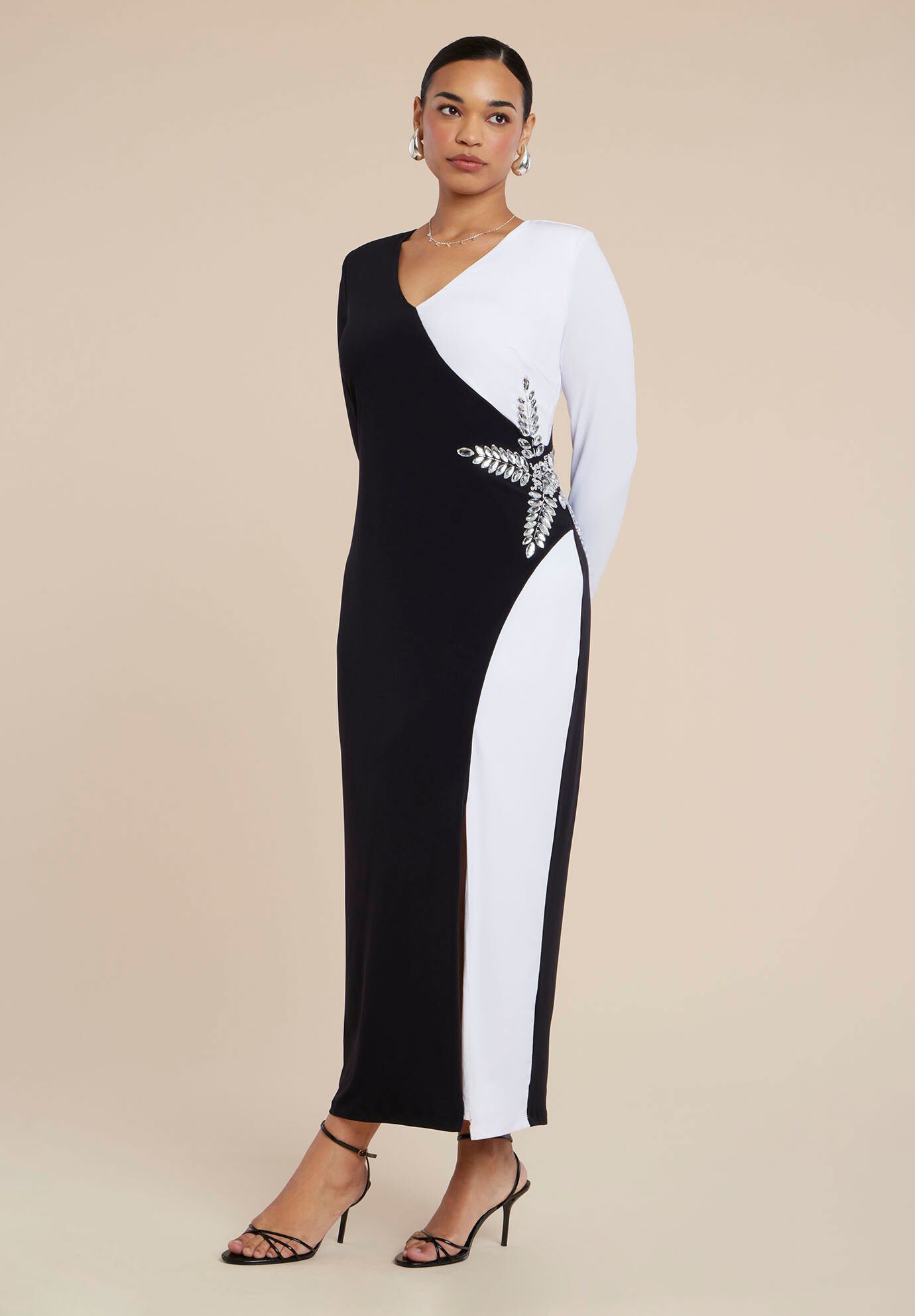 Colorblock Embellished Maxi Dress | King Size