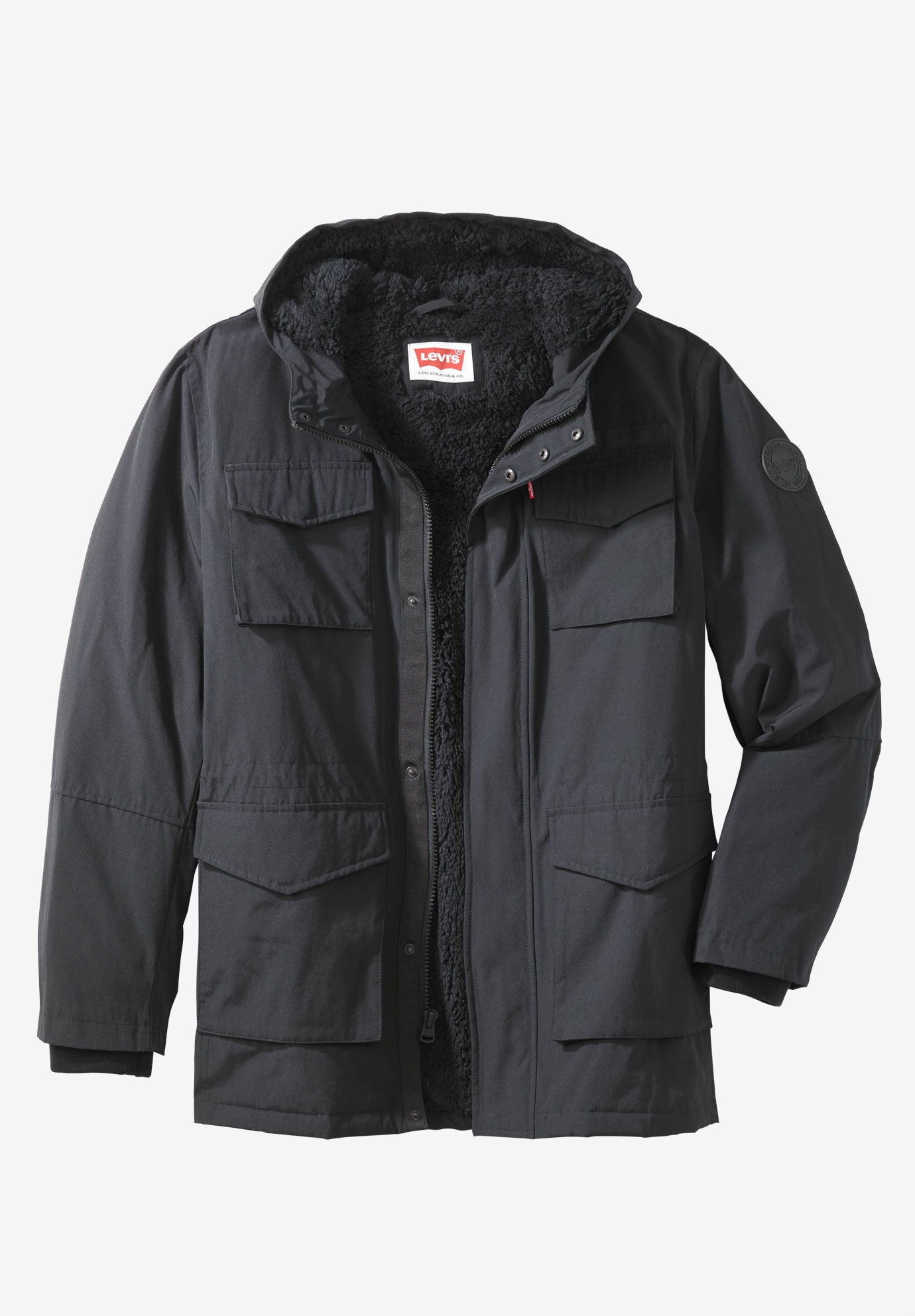 levi's arctic cloth hooded rain jacket