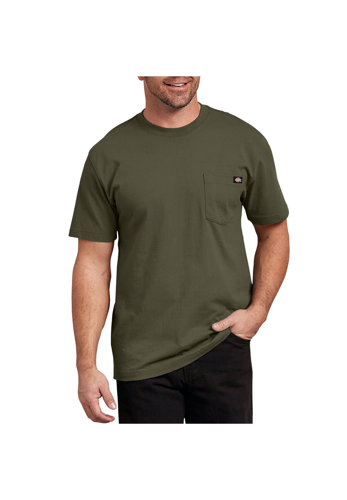Dickies Short Sleeve Heavyweight T-Shirt, MILITARY GREEN, hi-res image number 0