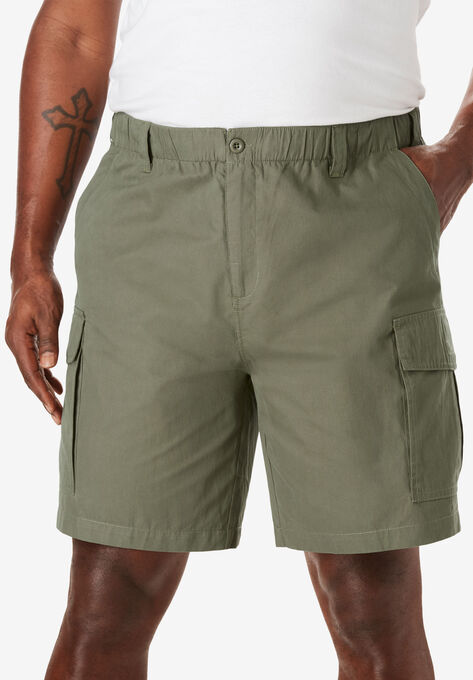 8" Moisture Wicking Cargo Shorts, OLIVE, hi-res image number null