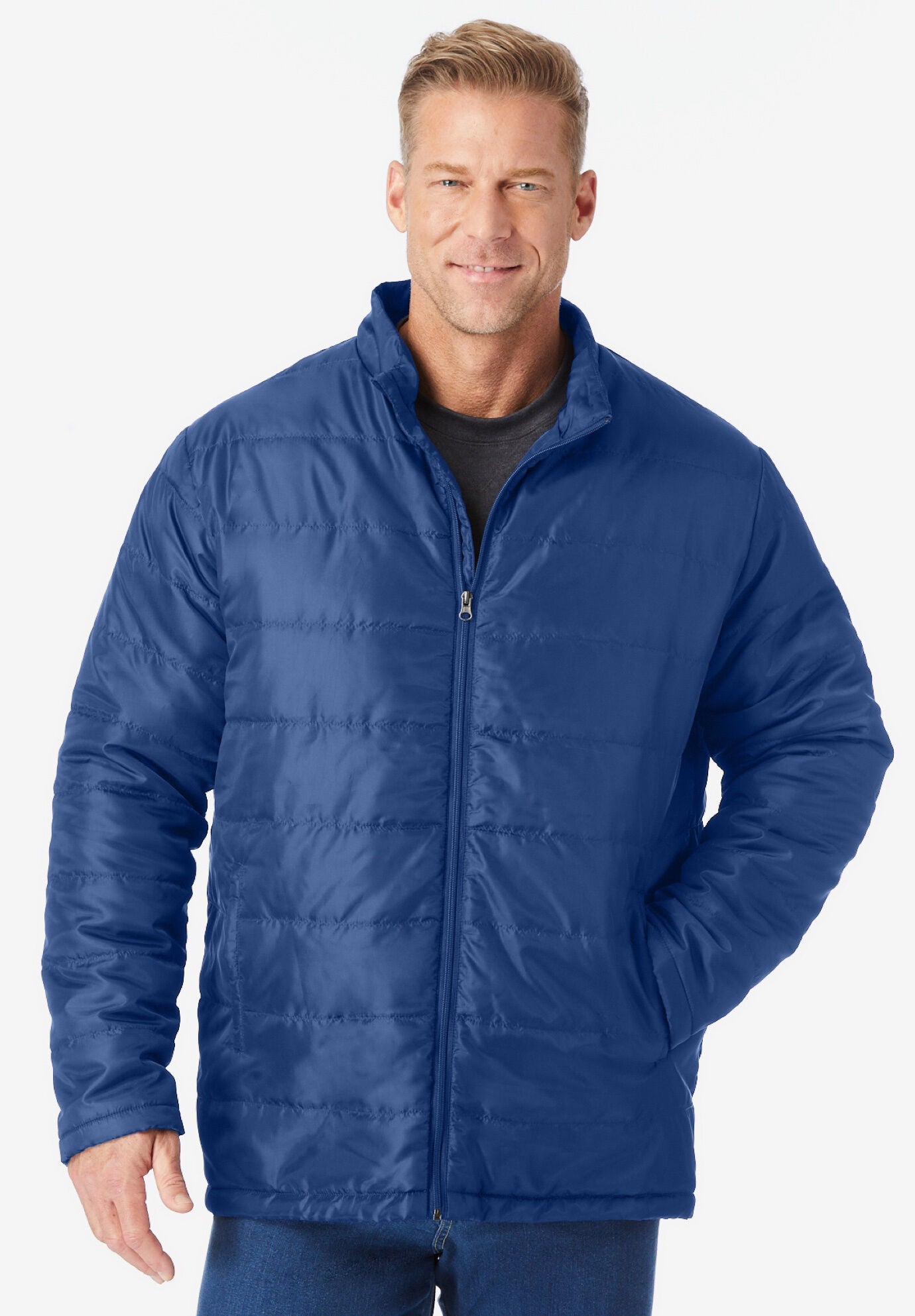 Navy packable down jacket online