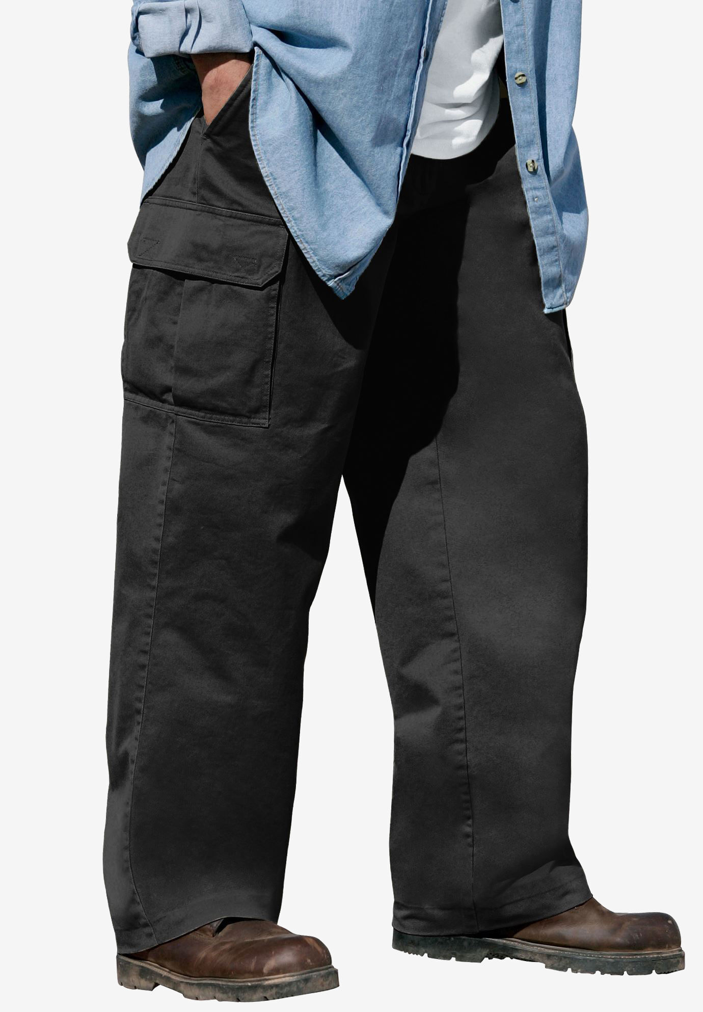 Banana Bucket Men's Full Elastic Waist Loose Fit Lightweight Workwear Pull  On Cargo Pants at Amazon Men's Clothing store